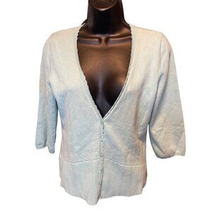 Christopher & Banks Light Blue Open V Cardigan Sweater Sz S